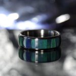 Ring, Edelstahl, Grüne Aluwabe